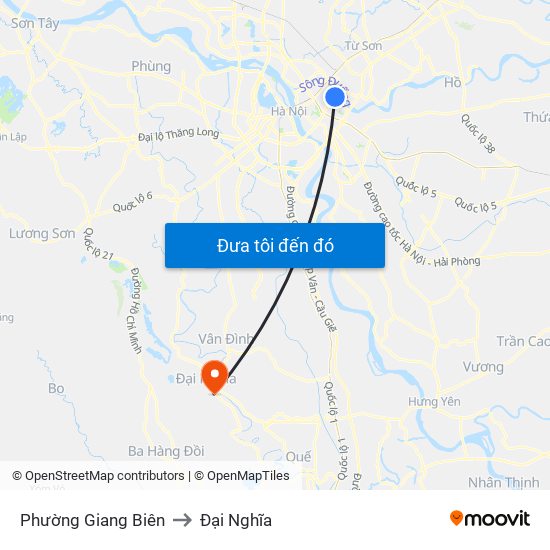 Phường Giang Biên to Đại Nghĩa map
