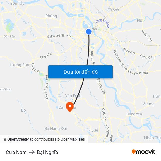 Cửa Nam to Đại Nghĩa map