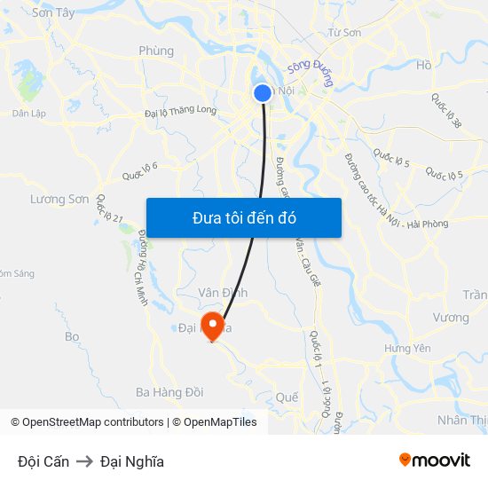 Đội Cấn to Đại Nghĩa map