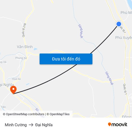 Minh Cường to Đại Nghĩa map