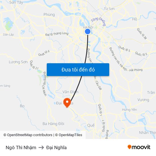 Ngô Thì Nhậm to Đại Nghĩa map