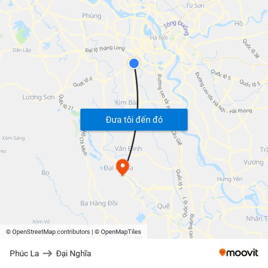 Phúc La to Đại Nghĩa map