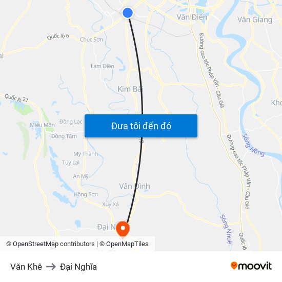 Văn Khê to Đại Nghĩa map