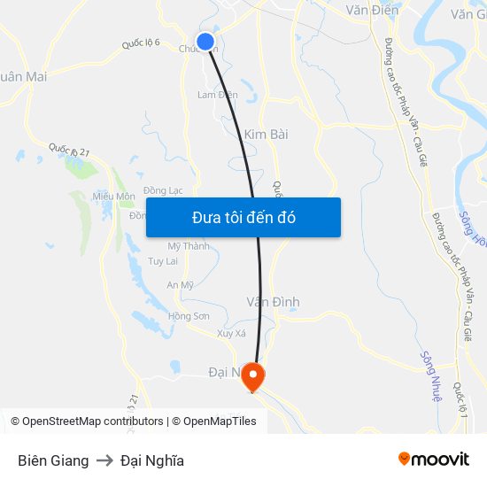 Biên Giang to Đại Nghĩa map