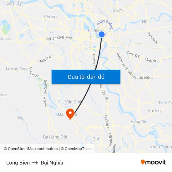 Long Biên to Đại Nghĩa map