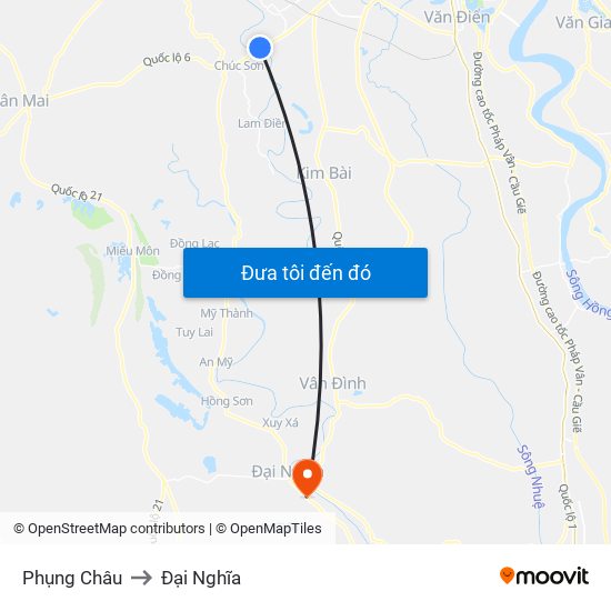 Phụng Châu to Đại Nghĩa map