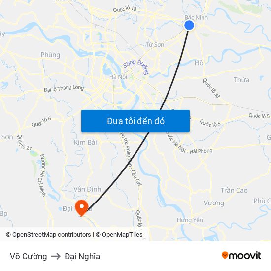 Võ Cường to Đại Nghĩa map
