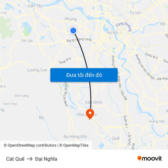 Cát Quế to Đại Nghĩa map