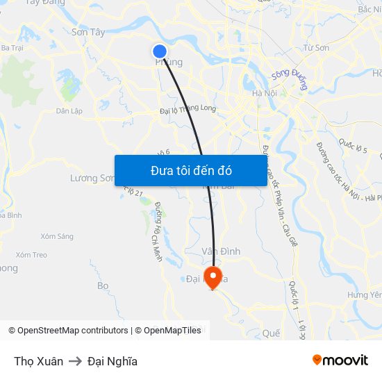 Thọ Xuân to Đại Nghĩa map