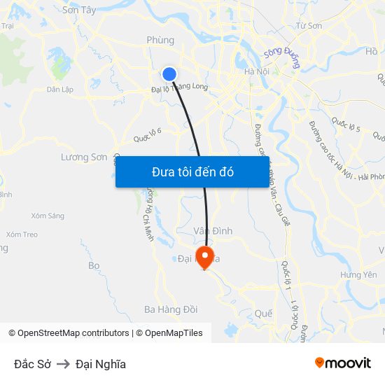 Đắc Sở to Đại Nghĩa map