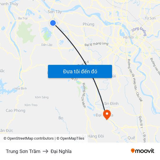 Trung Sơn Trầm to Đại Nghĩa map