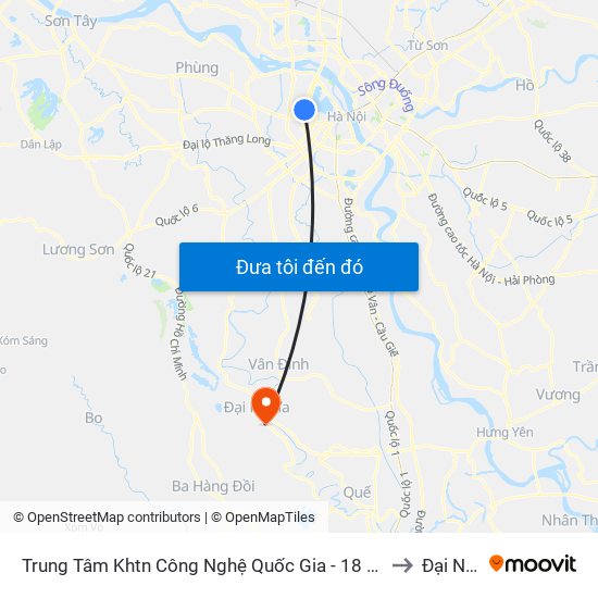 Trung Tâm Khtn Công Nghệ Quốc Gia - 18 Hoàng Quốc Việt to Đại Nghĩa map