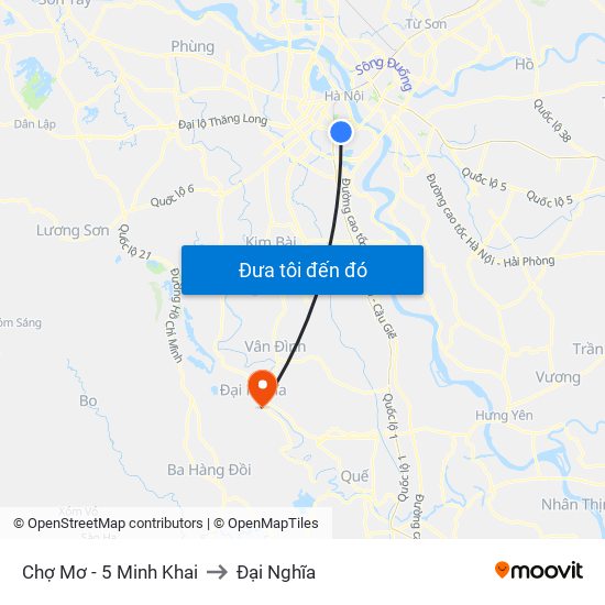 Chợ Mơ - 5 Minh Khai to Đại Nghĩa map