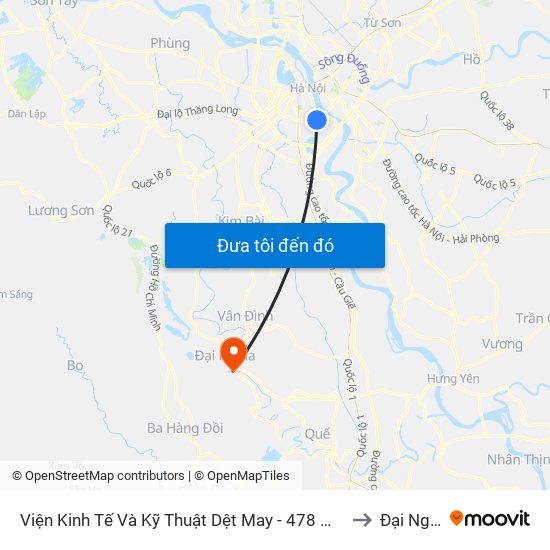 Viện Kinh Tế Và Kỹ Thuật Dệt May - 478 Minh Khai to Đại Nghĩa map