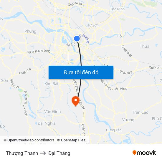 Thượng Thanh to Đại Thắng map