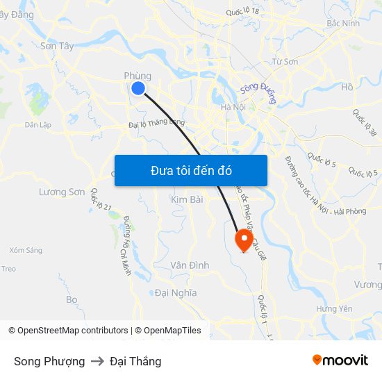 Song Phượng to Đại Thắng map