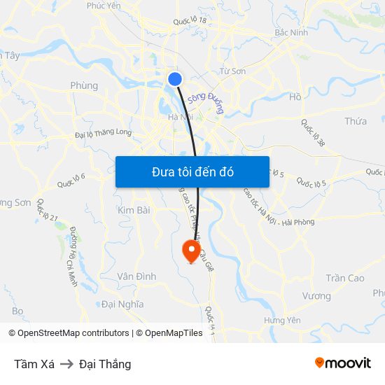 Tầm Xá to Đại Thắng map