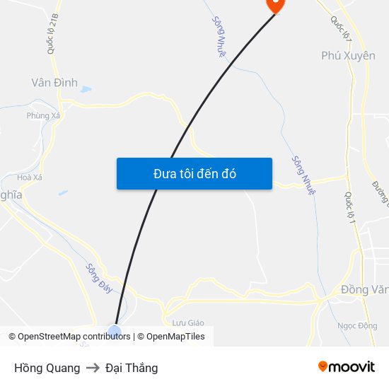 Hồng Quang to Đại Thắng map