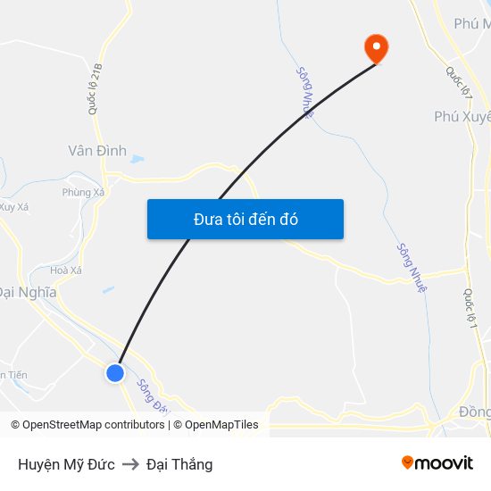 Huyện Mỹ Đức to Đại Thắng map