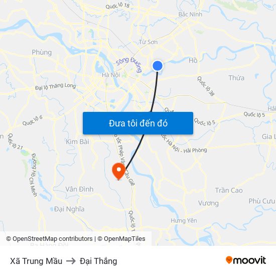 Xã Trung Mầu to Đại Thắng map