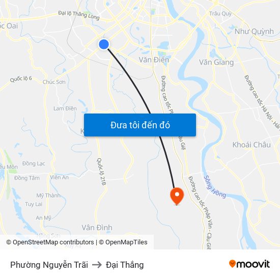 Phường Nguyễn Trãi to Đại Thắng map