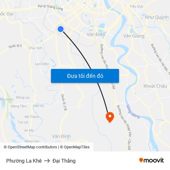 Phường La Khê to Đại Thắng map