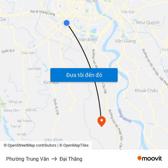 Phường Trung Văn to Đại Thắng map
