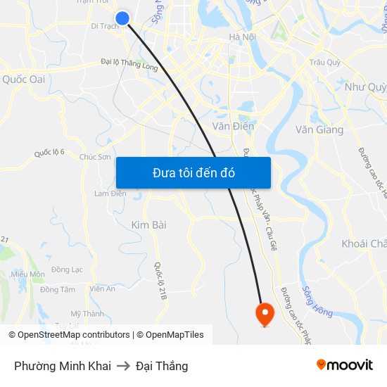 Phường Minh Khai to Đại Thắng map