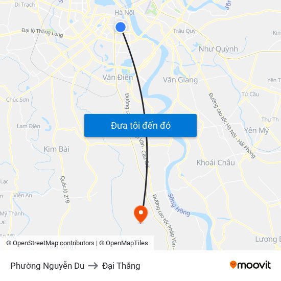 Phường Nguyễn Du to Đại Thắng map