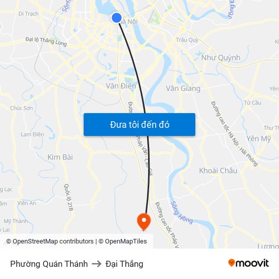 Phường Quán Thánh to Đại Thắng map