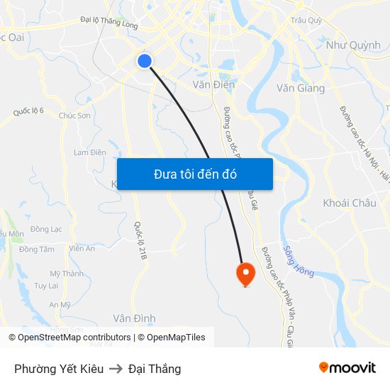 Phường Yết Kiêu to Đại Thắng map