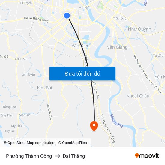 Phường Thành Công to Đại Thắng map