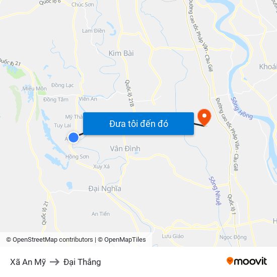 Xã An Mỹ to Đại Thắng map