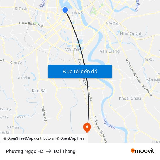 Phường Ngọc Hà to Đại Thắng map