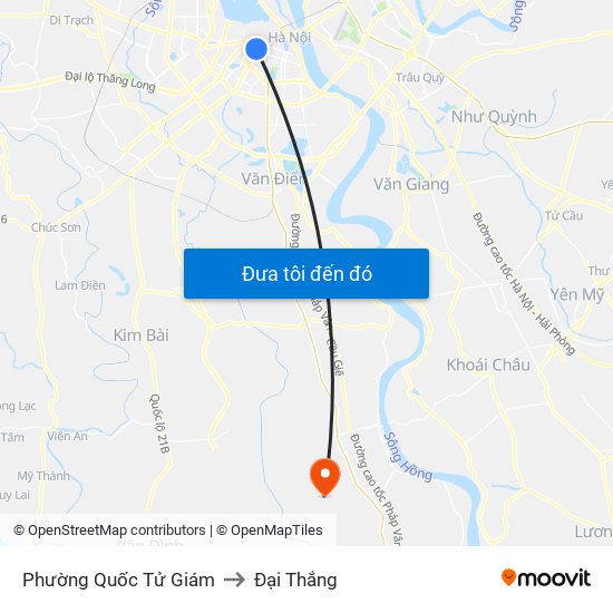 Phường Quốc Tử Giám to Đại Thắng map