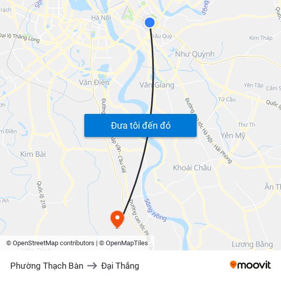 Phường Thạch Bàn to Đại Thắng map