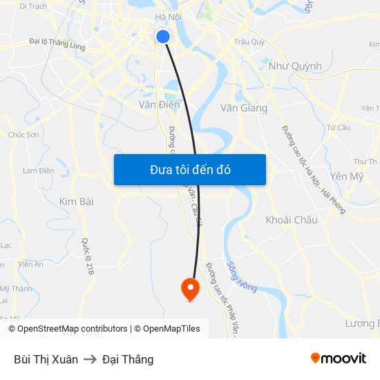 Bùi Thị Xuân to Đại Thắng map