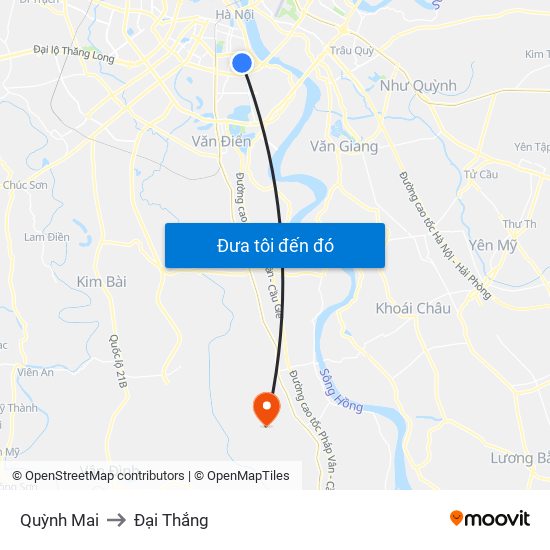 Quỳnh Mai to Đại Thắng map