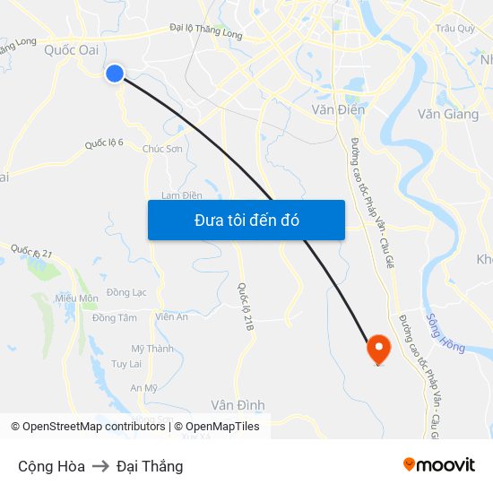 Cộng Hòa to Đại Thắng map