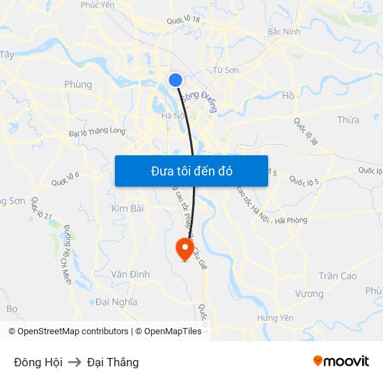 Đông Hội to Đại Thắng map