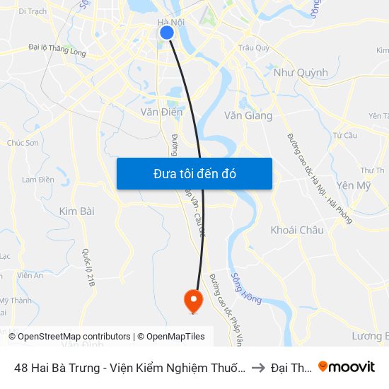 48 Hai Bà Trưng - Viện Kiểm Nghiệm Thuốc Trung Ương to Đại Thắng map