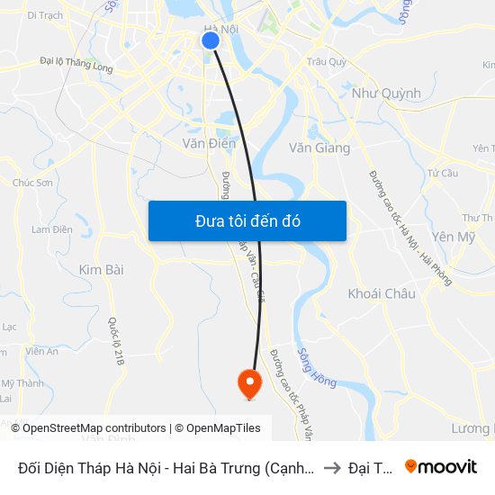 Đối Diện Tháp Hà Nội - Hai Bà Trưng (Cạnh 56 Hai Bà Trưng) to Đại Thắng map