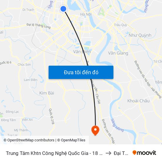 Trung Tâm Khtn Công Nghệ Quốc Gia - 18 Hoàng Quốc Việt to Đại Thắng map