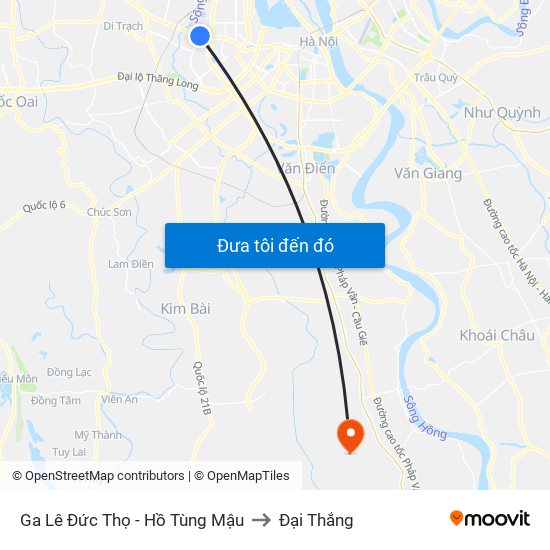 Ga Lê Đức Thọ - Hồ Tùng Mậu to Đại Thắng map