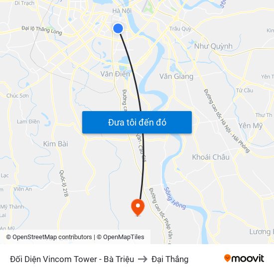 Đối Diện Vincom Tower - Bà Triệu to Đại Thắng map