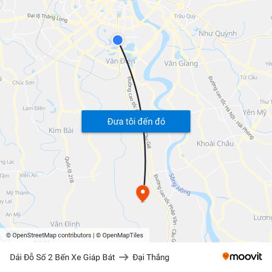 Dải Đỗ Số 2 Bến Xe Giáp Bát to Đại Thắng map