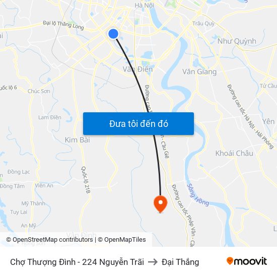 Chợ Thượng Đình - 224 Nguyễn Trãi to Đại Thắng map