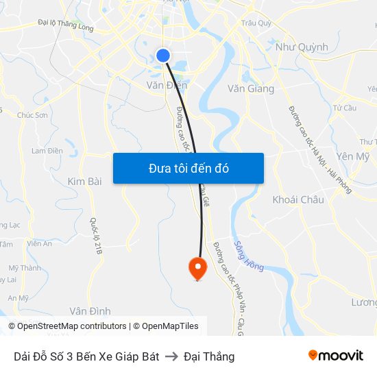 Dải Đỗ Số 3 Bến Xe Giáp Bát to Đại Thắng map