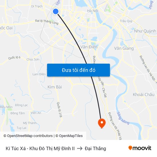 Kí Túc Xá - Khu Đô Thị Mỹ Đình II to Đại Thắng map