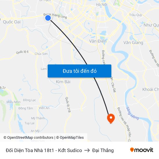 Đối Diện Tòa Nhà 18t1 - Kđt Sudico to Đại Thắng map